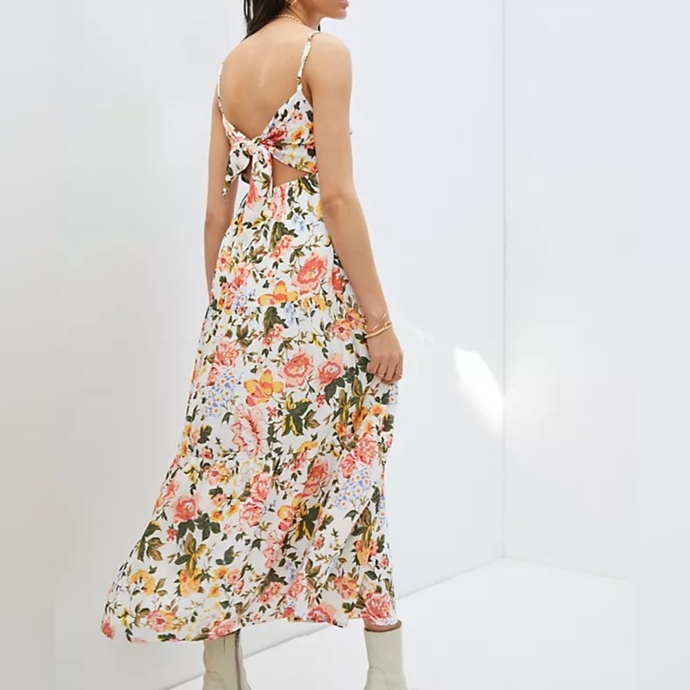 Faithful The Brand Corvina Midi‎ Dress Teatro Floral Print